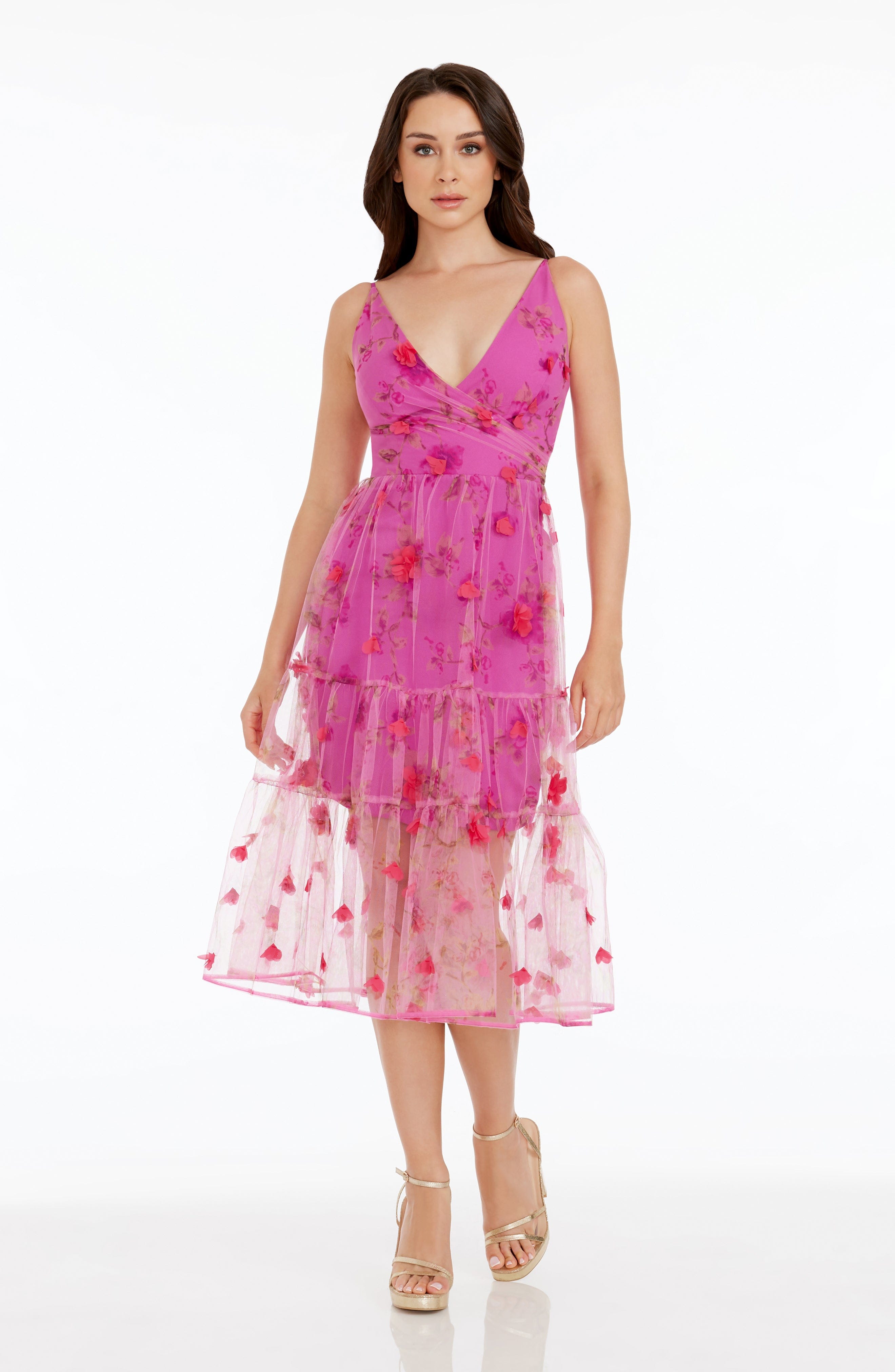 Paulette 3D Rose Dress